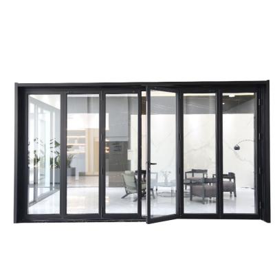 China New modern style aluminum entry door sliding and folding door for commercial sliding folding doors for sale