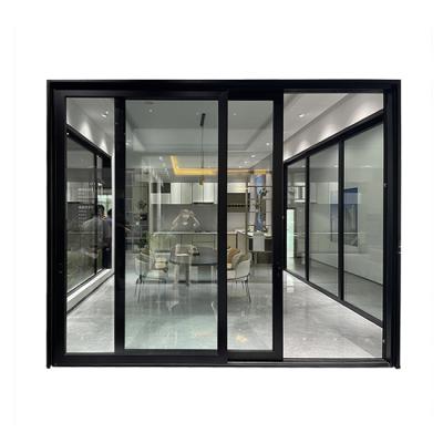 China Modern Glass Sliding Door System Modern Home Sound Insulation Aluminum Framed Economical Sliding Doors Partition for sale