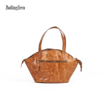 China The Other Lady Vintage Leather Bags Straw Leather Handbag Women Tote Bag Cowhide Factory Handmade OEM for sale