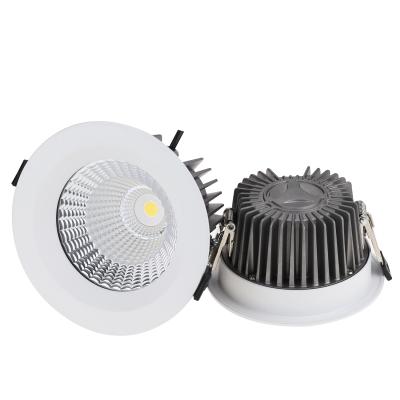 China Commercial Waterproof Fixed Shower 230V IP65 18W 30W 50W Round Square Mounted LED Downlight COB Recessed Light for sale