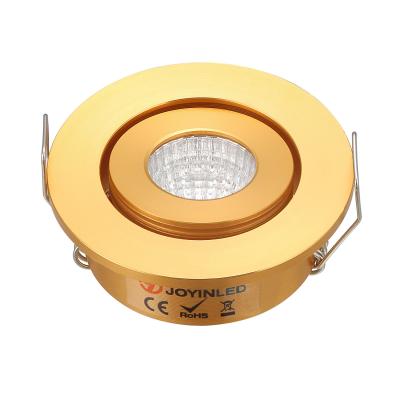 China 12 Volt 3W Gold Color Small Adjustable Light Slim Recessed Aluminum Body LED Classic Downlight Classic Light For Residential for sale