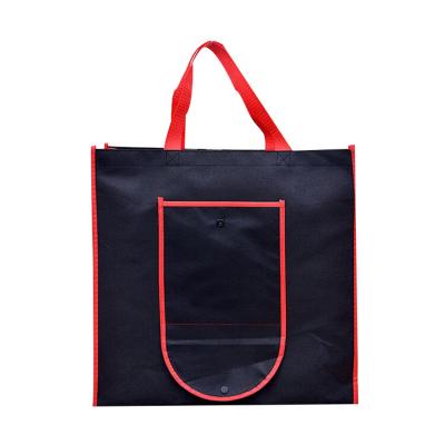 China Eco Print Your Logo Reusable Foldable Non Woven Shopping Carry Bag With Button for sale