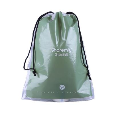 China Disposable Eco-friendly PEVA Disposable Drawstring Bag With Customized Printing Logo for sale