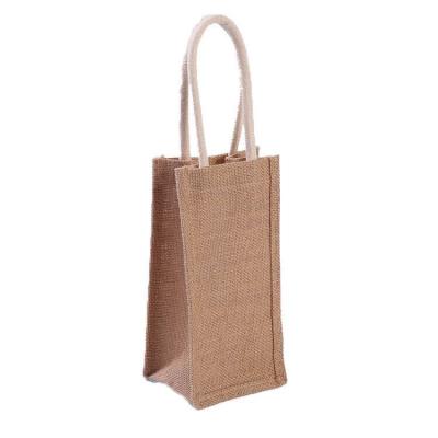 China Eco-Friendly Custom New Design Solar Panel Biodegradable Jute Wine Tote Bag With Rope Handle for sale