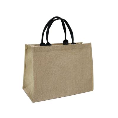 China Large Capacity Jute Women Handbags Reusable Reusable Grocery Tote Shopping Bag for sale