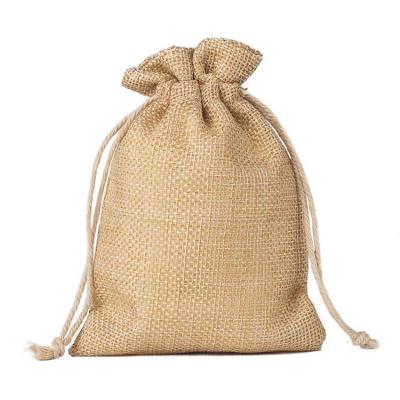 China Custom Reusable Mini Canvas Reusable Gift Bag Jute Tote Drawstring Bag for sale