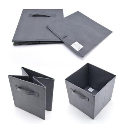 China Viable Wholesale Custom Size Square Home Foldable Nonwoven Storage Box for sale