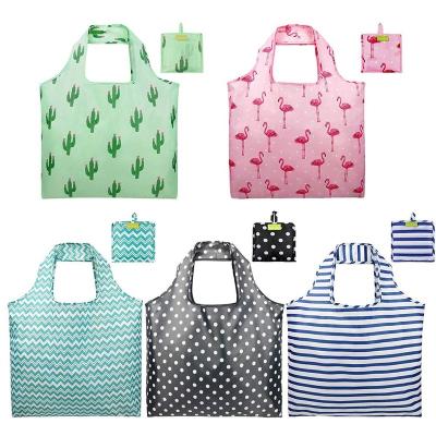 China Fashion Woman Polyester Handle Washable Foldable Shopping Bag Eco - Friendly for sale