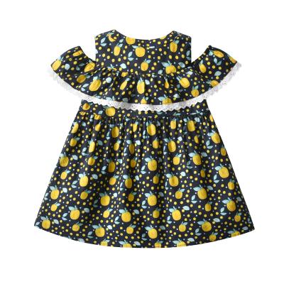 China Breathable Pure Cotton Black / Yellow Strapless Cute Baby Boho Summer Dress for sale