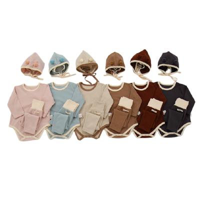 China Breathble 3pcs Cozy Baby Clothes Sets Winter Wholesale Organic Neutral Toddler Newborn Baby Boy Boy Clothes Where Clothes Fall for sale