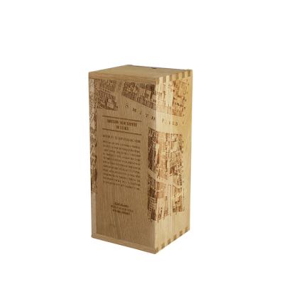 China Wholesale Recyclable Solid Wood Wine Box Oak Wood Unfinished Wine Box Sliding Lid Wine Box for sale