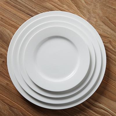 China Aviation Sustainable White Ceramic Dinner Dish For Airplane for sale