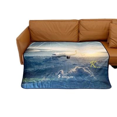 China Modern Fleece Airplane Fleece Blanket Economy Fleece Travel Plane Blanket Blanket for sale