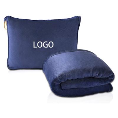 China Disposable Travel Airline Blanket Navy Blue Fleece Blanket Airway Cover for sale