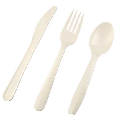 China EcoNewLeaf Cornstarch Cutlery Suppliers Black Disposable Plastic Spoon Knife Spoon and Fork Set 7