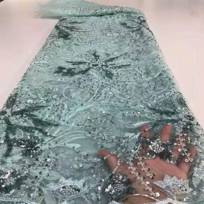 China Latest Velvet Embroidery Viable Dress Ribon Lace For Garments Women Sequin Fabric for sale