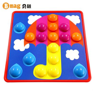 China 2021 Plastic Kids Brain Games Button Art Mosaic Pegboard Mushroom Nail Puzzle Kids Drawing Toys for sale