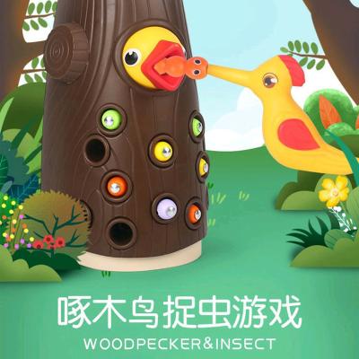 China Hot Selling Eco-friendly Material Woodpecker Educational Magnetic Toys Insect Game Children's Toy Catching Gift for sale