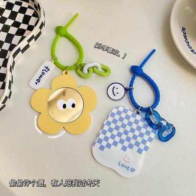 China 2022 Heart Girl Mirror Cartoon Acrylic Key Chain Small Mirror Portable Cute Creative Mirror Foreign Original Wholesale Environmentally Friendly Key Chain for sale