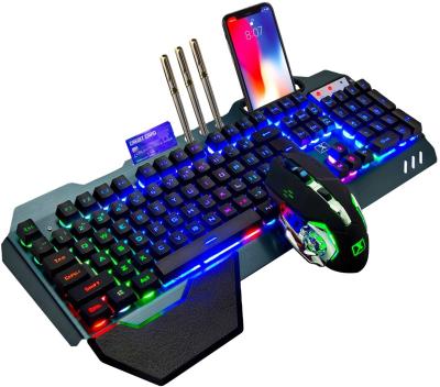 China Support Backlight 2021 Radio Keyboard and Mouse for PC Gamers with 3000mAh Battery Metal Panel Feel Mechanical Gaming Keyboards for sale