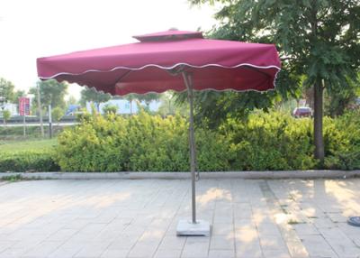 China Paraguas teñido rojo del patio de la extra grande del poliéster, parasol cuadrado del paraguas de Sun del patio trasero en venta