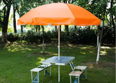 China Steel Frame Outside Patio Table Umbrella , Stand Alone Parasol For Garden for sale