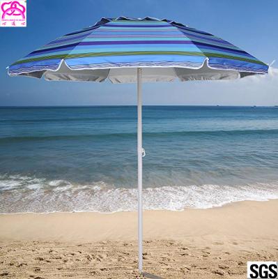 China Steel Frame Outdoor Parasol Umbrella UV Protection For Sandy Beach Sunshade for sale