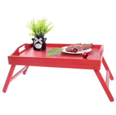 China Amazon Hot-selling Eco-friendly Bamboo Food Tray Snack Tray Bed Tray FST-001R for sale