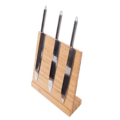 China Natural Bamboo Knife Block Viable Knife Rack Holder Cutlery Display and Storage Rack for sale