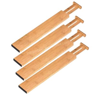 China Sustainable High Quality Kitchen Drawer Storage Divider With Natural Bamboo for sale