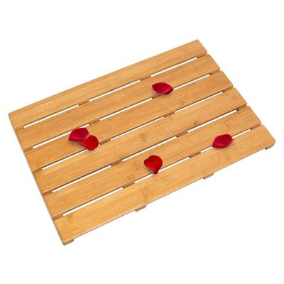 China Shower and Bathroom Floor Mat Mat Heavy Non Slip and Sustainable 100% Natural Bamboo Luxury Goods for sale