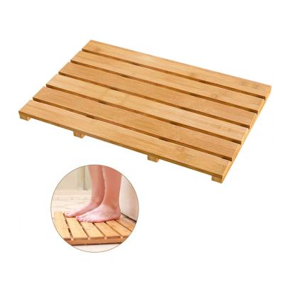 China Sustainable Bath Mat Water Proof Luxury Bathroom Non-Slip Bamboo Shower Floor Mat for sale