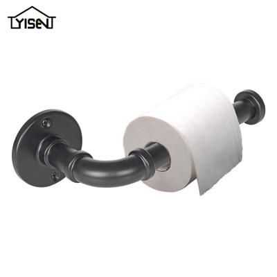 China Traditional Easy Installation Black Aluminum Alloy Toilet Paper Holder for sale