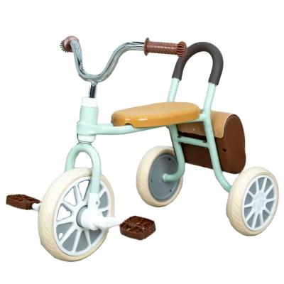 China Steel Children's Pedal Tricycle With Backpack Baby Anti-roll Tricycle for sale