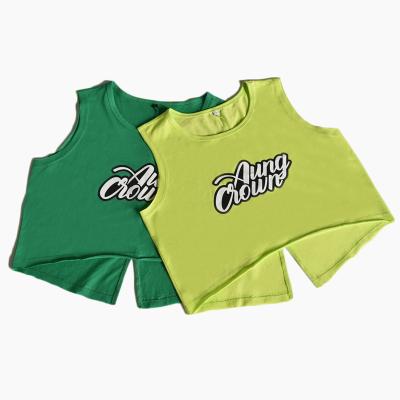 China Custom Logo Printing Summer Cotton Lady Crop Tops 2021 Hot Ribbed Anti-pilling Tank Tops Invest Women for sale