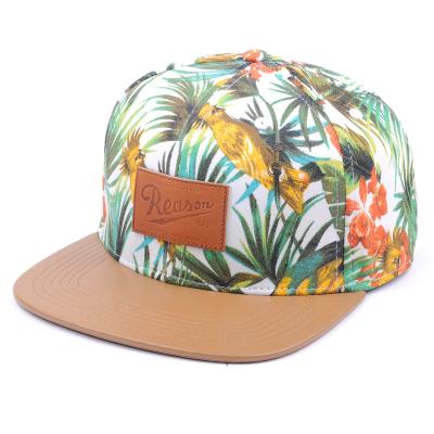 China Floral Printed JOINT Snapback Hat JOINT Snapback Hat 6 Panel Adjustable Hats for sale