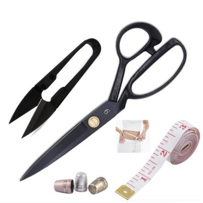 China Tailor Scissor Fabric Leather Desktop Shear Seamstresses Working Punch Scissors with Thimble Thread Cutter for sale