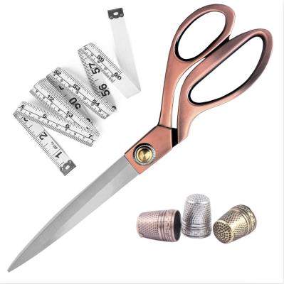 China Embroidery Seamstress Sewing Stainless Steel Sharp Shears Tailoring Tailor Fabric Sewing Scissors Gold for sale