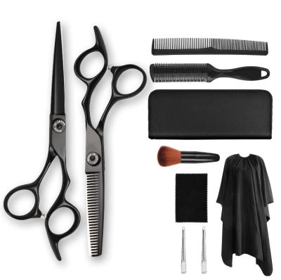 China Scissors Kit Hair Clipper Razor Thinning Home Use Hairdressing Scissors Black Embroidery Hair Scissors Cutting Scissors Barber Haircut Set for sale