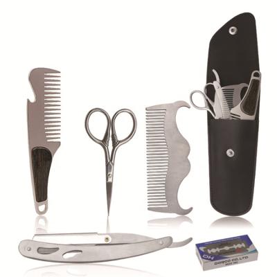 China Professional Embroidery Stainless Steel Facial Hair Scissors for Men Mustache Nose Hair and Beard Trimming Scissor Safety Use for Eyebrows for sale