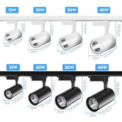 China Modern COB led track lighting fixtures retail shop foyer lamp spot lights linear magnetic rail track light 12W 20W 30W 40W for sale