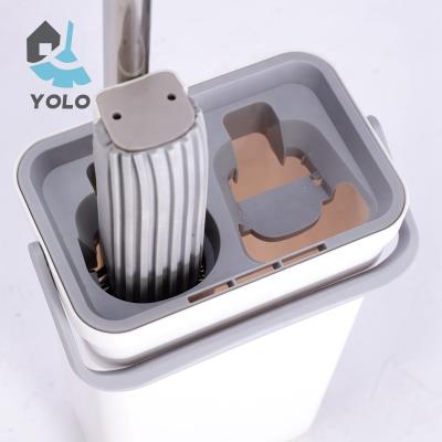 China YOLO Self-washed Squeezing PVA Mop Free Wash Sponge Mop Magic Mop with Bucket for sale