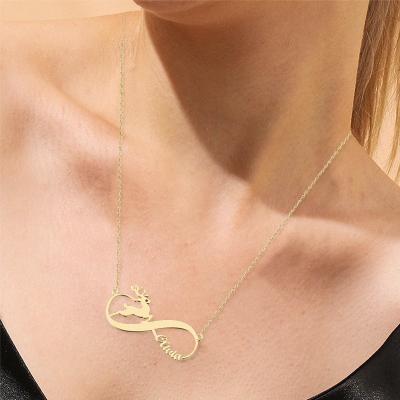 China FASHIONABLE Liuanan Drop Shipping Custom Gold Plated Zircon Letters Women Necklace Personalized Infinity Name Pendant Necklace for sale