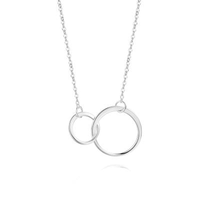 China FASHIONABLE Elegant Silver Plated Double Circular Necklace Brass Pendant Accessories For Women for sale