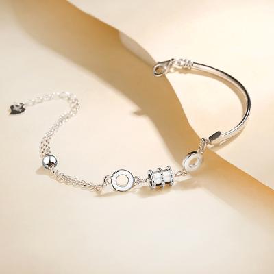 China Trendy New Women's S925 Sterling Silver Small Waist Bracelet CIA Net Red Simple Bracelet Trendy Net Red Simple Bracelet for sale