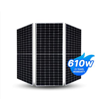 China Mono Solar Power System Factory High PV Module Electricity 595w 600w 605w 610w Solar Panel for sale