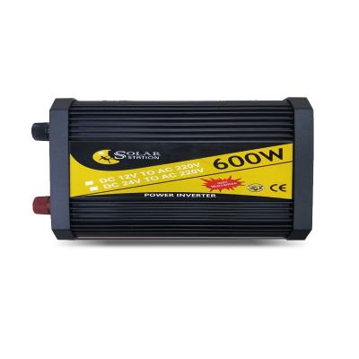 China High Efficiency 600W DC 12V 24V 48V To AC 220V 110V Solar Hybrid Pure Sine Wave Power Inverter 320*290*410 for sale