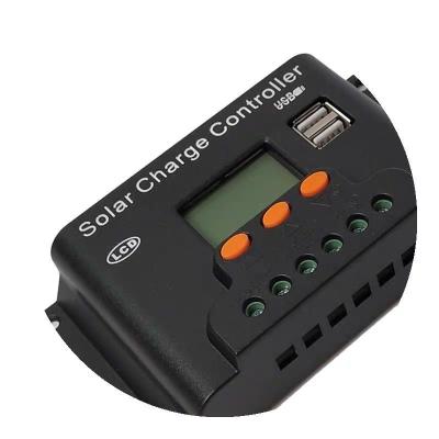 China Charger Controller 12V 24V Auto PWM Controllers With LCD Display 5V Four USB Output Solar Charge Controller for sale