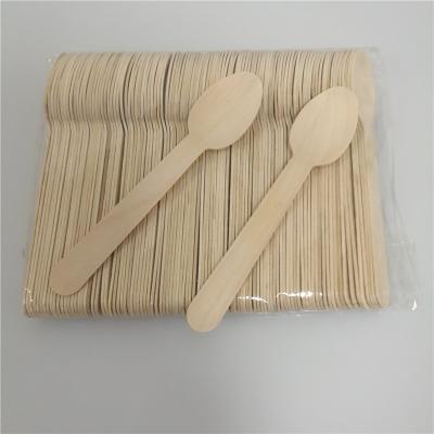 China 100% Biodegradable Disposable Wooden Spoon 140mm 140*28.4*1.5mm for sale