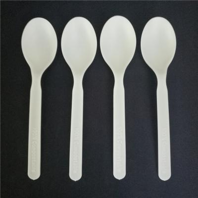 China 6 inch disposable cpla 100% biodegradable white spoon for sale